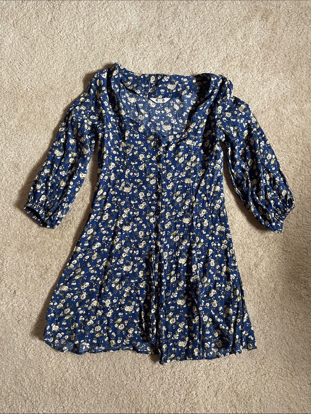 Rolla’s Navy Blue Floral Button-Front Dress